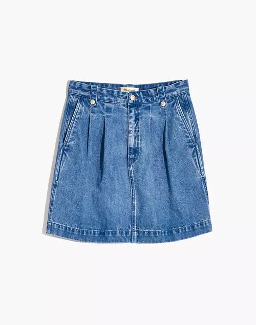 Denim Pleated Mini Skirt in Upton Wash | Madewell