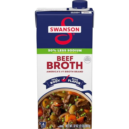 SWANSON S Lower Sodium Beef Broth, 32 oz Carton | Amazon (US)