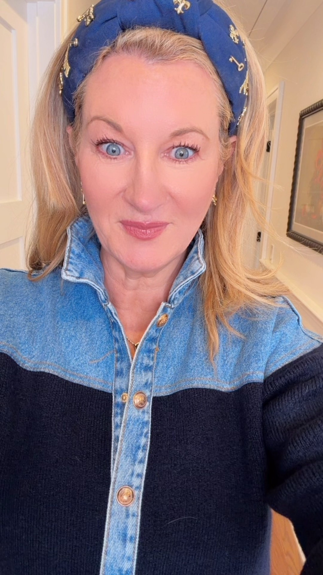 Love this denim sweater! So many compliments. And if you are a KKG mom you need this headband and earrings  

#LTKTravel #LTKSeasonal #LTKOver40