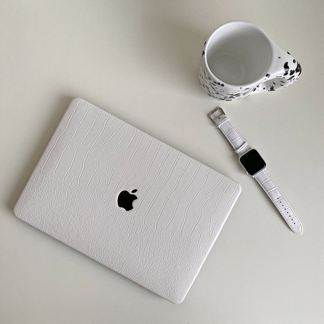 Pearl White Faux Crocodile Leather MacBook Pro Air 13 M1 M2 M3 13.5 14 15 16 Inch Case Protective... | Etsy (US)
