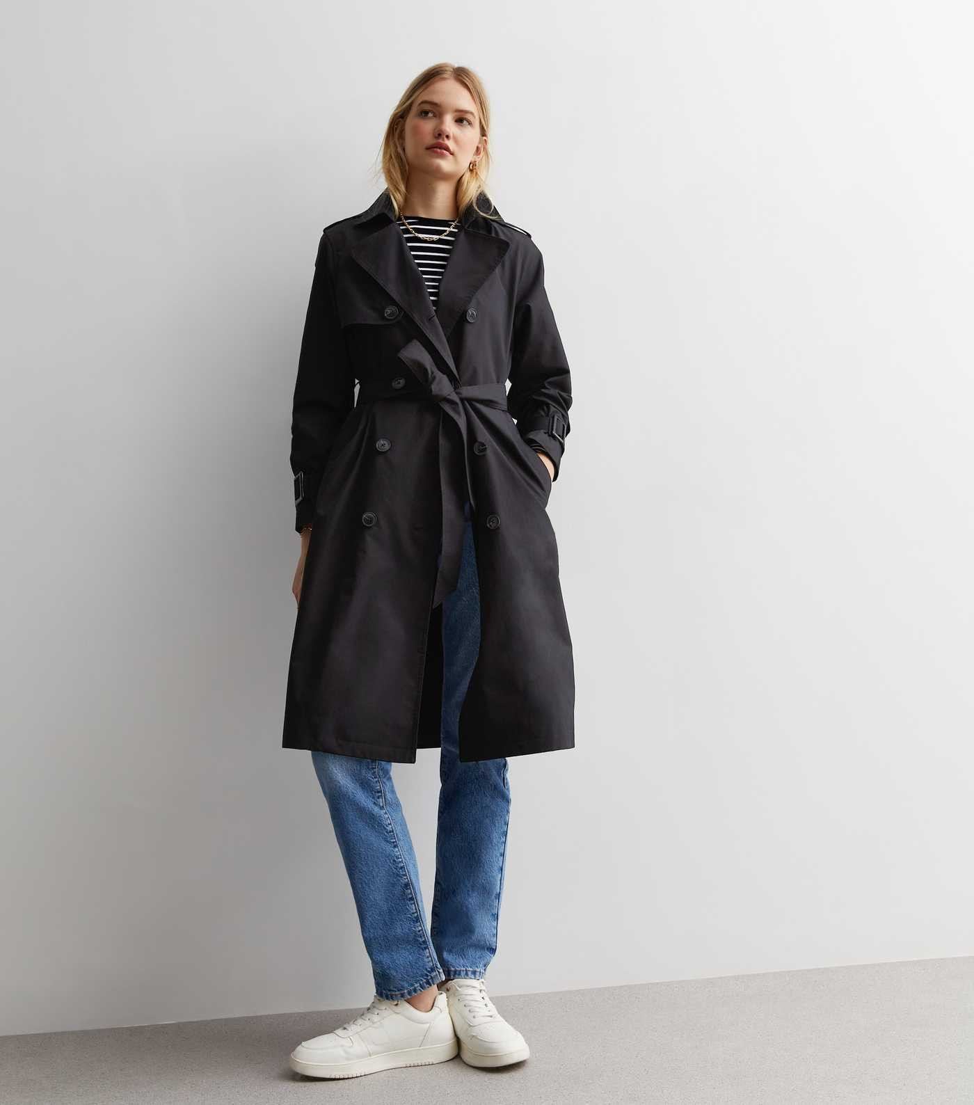 Black Formal Belted Trench Coat | New Look | New Look (UK)