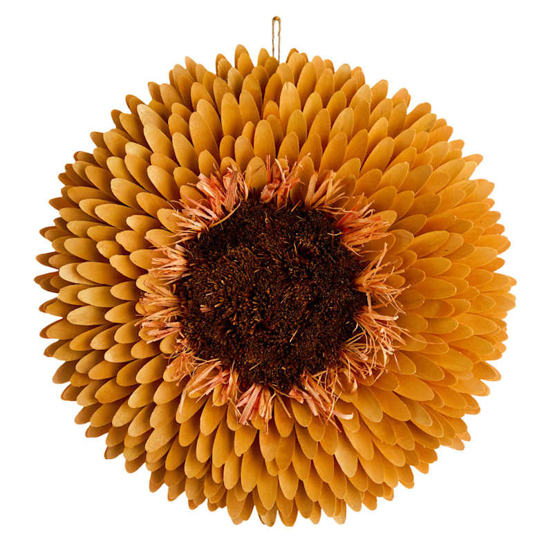 Yellow Wooden Sunflower, 18.8" | At Home