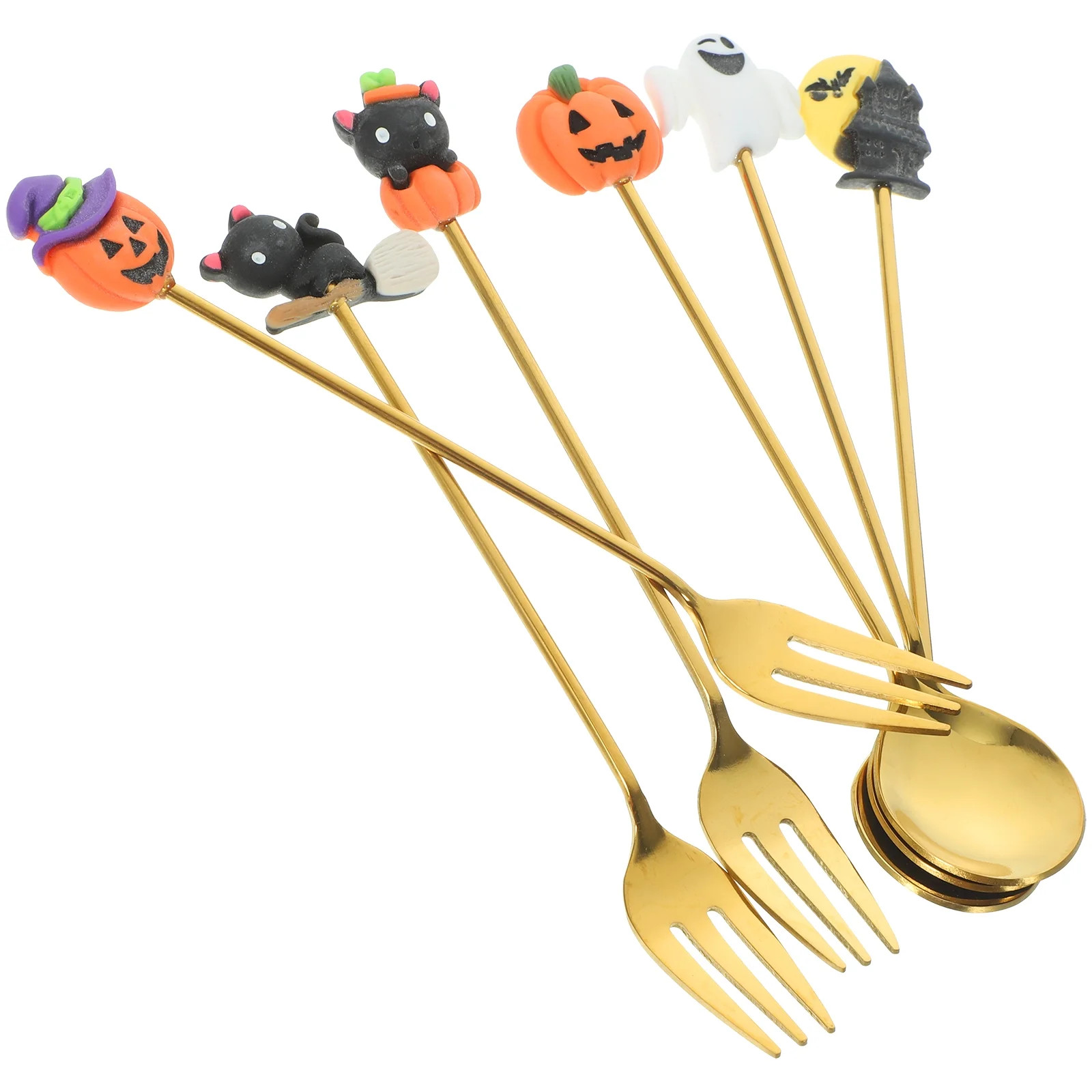 1 Set of Halloween Spoon Fork Stainless Steel Spoon Fork Dessert Fork Spoon Halloween Cutlery | Walmart (US)