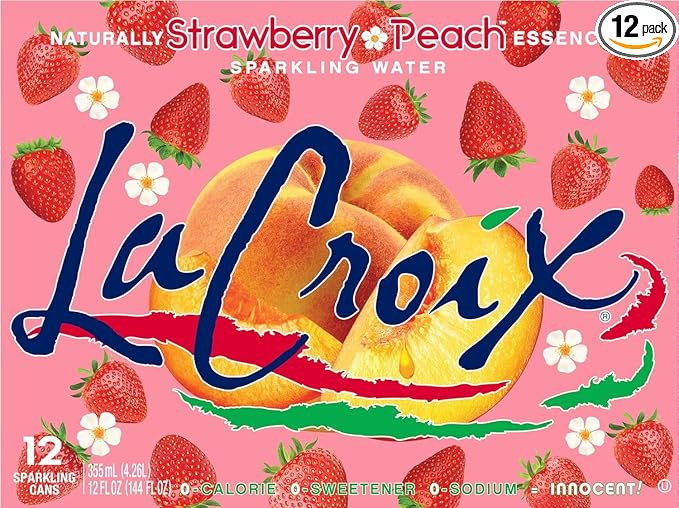 La Croix Sparkling Water, Strawberry Peach, 12 Fl Oz (pack of 12) | Amazon (US)