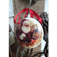 Vintage Christmas Decorations, Christmas Decoupage Ball Ornament, Antique Ornament, Retro Home Decor | Etsy (US)