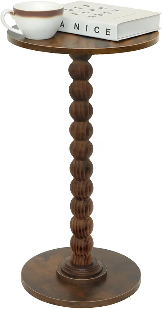 Round Side Table, Small Drink Table for Small Spaces, Modern Accent Nightstand with Solid Wood Le... | Amazon (US)