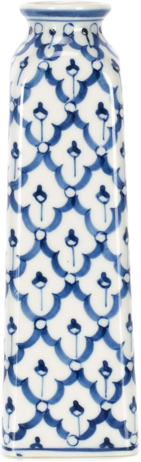 Sea Island Square Monument Glossy Blue and White 5 inch Porcelain Ceramic Vase | Amazon (US)