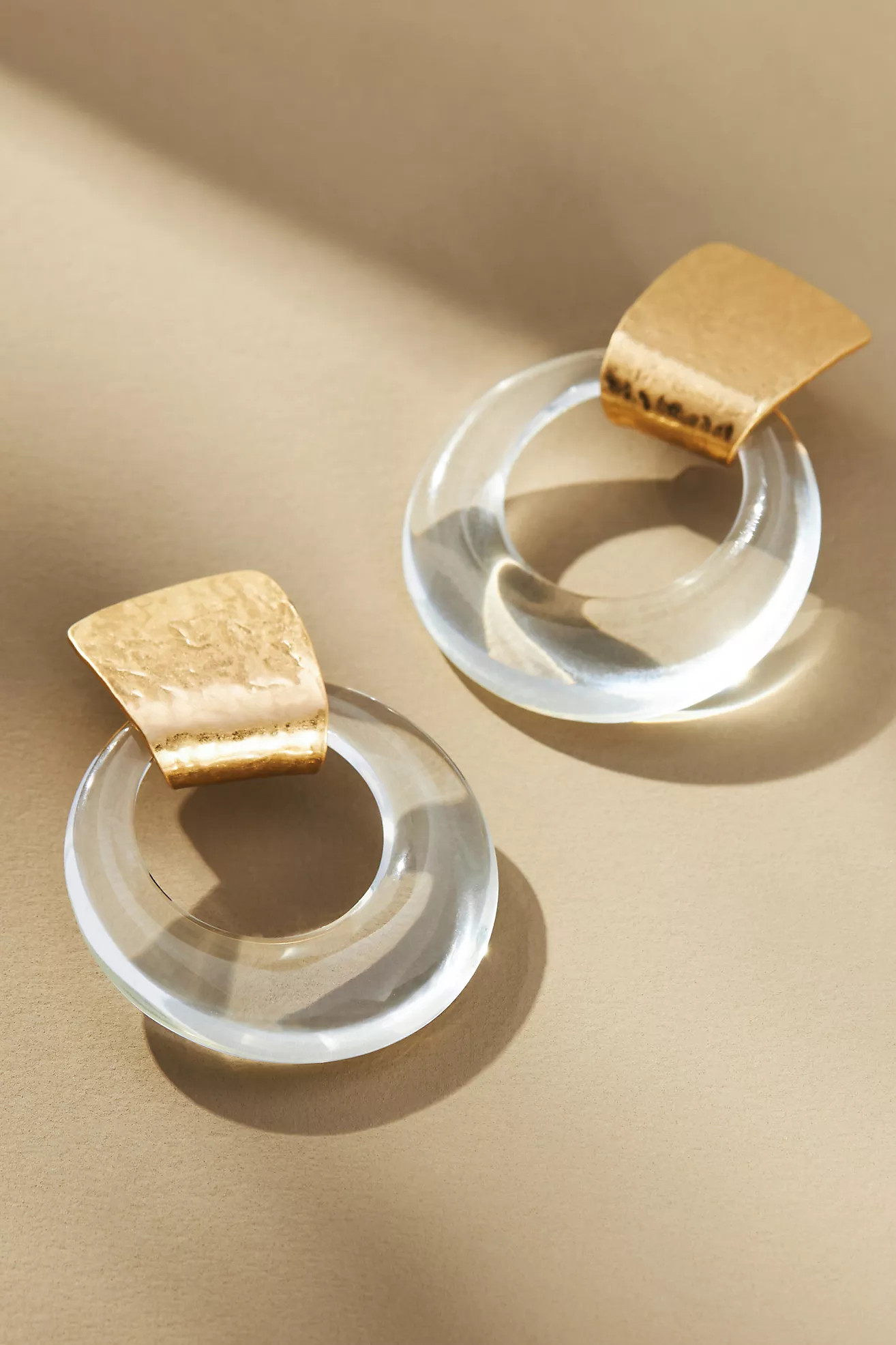 Lucite Metal Hoop Drop Earrings | Anthropologie (US)