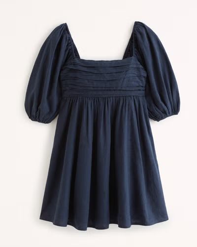 Women's Emerson Linen-Blend Puff Sleeve Mini Dress | Women's Clearance | Abercrombie.com | Abercrombie & Fitch (US)