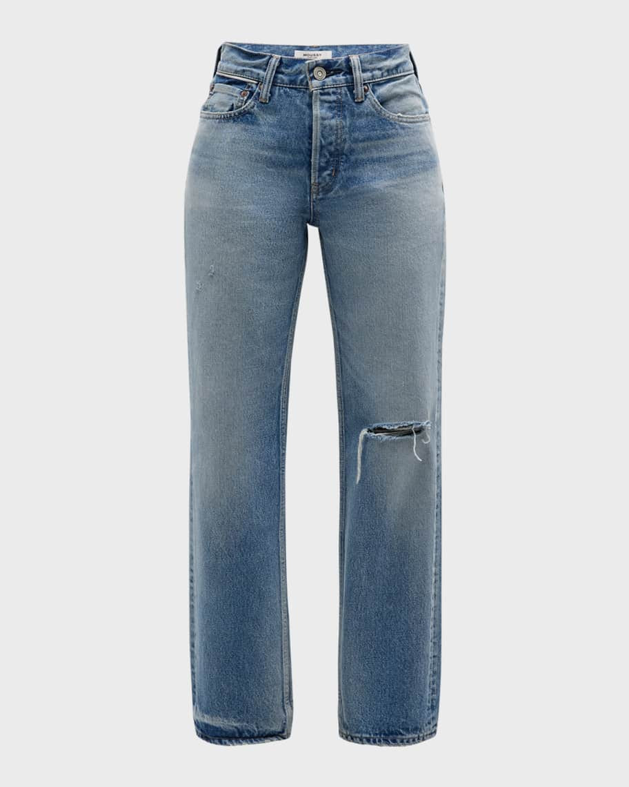 Ballard Wide Straight Mid-Rise Jeans | Neiman Marcus