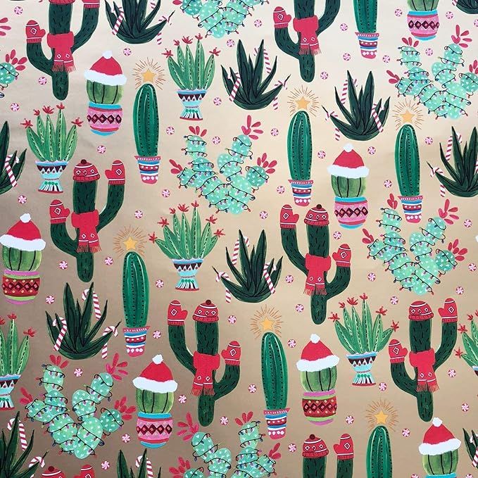 Colors of Rainbow - Christmas Cactus - Gift Wrap Paper, 2.5 Feet x 10 Feet, Folded Flat, Not Roll... | Amazon (US)