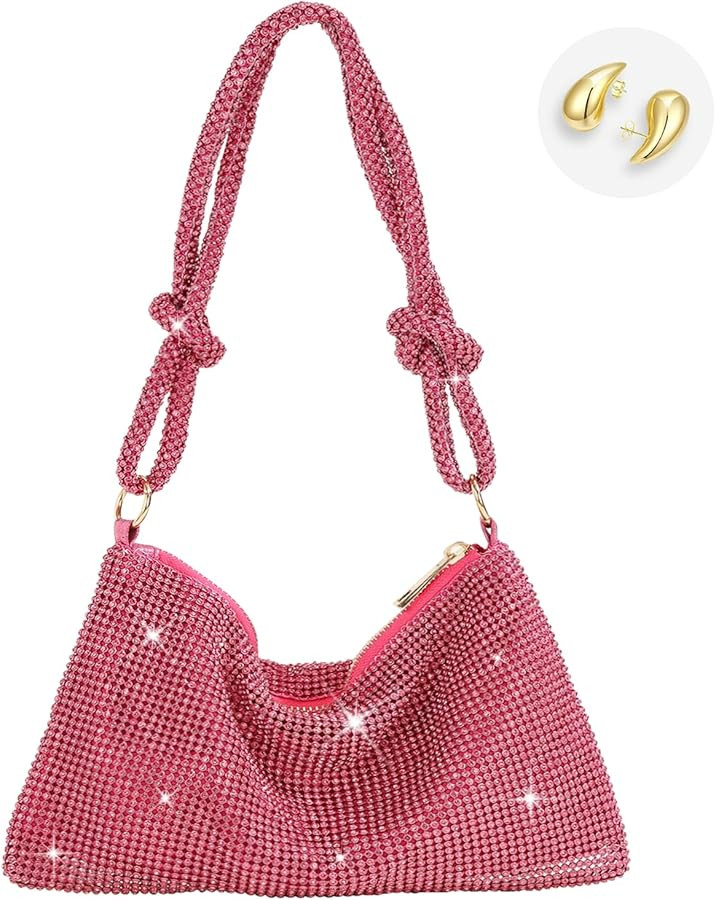 WQU Rhinestone Purse for Women Chic Bling Evening Shoulder Handbag Bling Glitter Purse Sparkly Ha... | Amazon (CA)