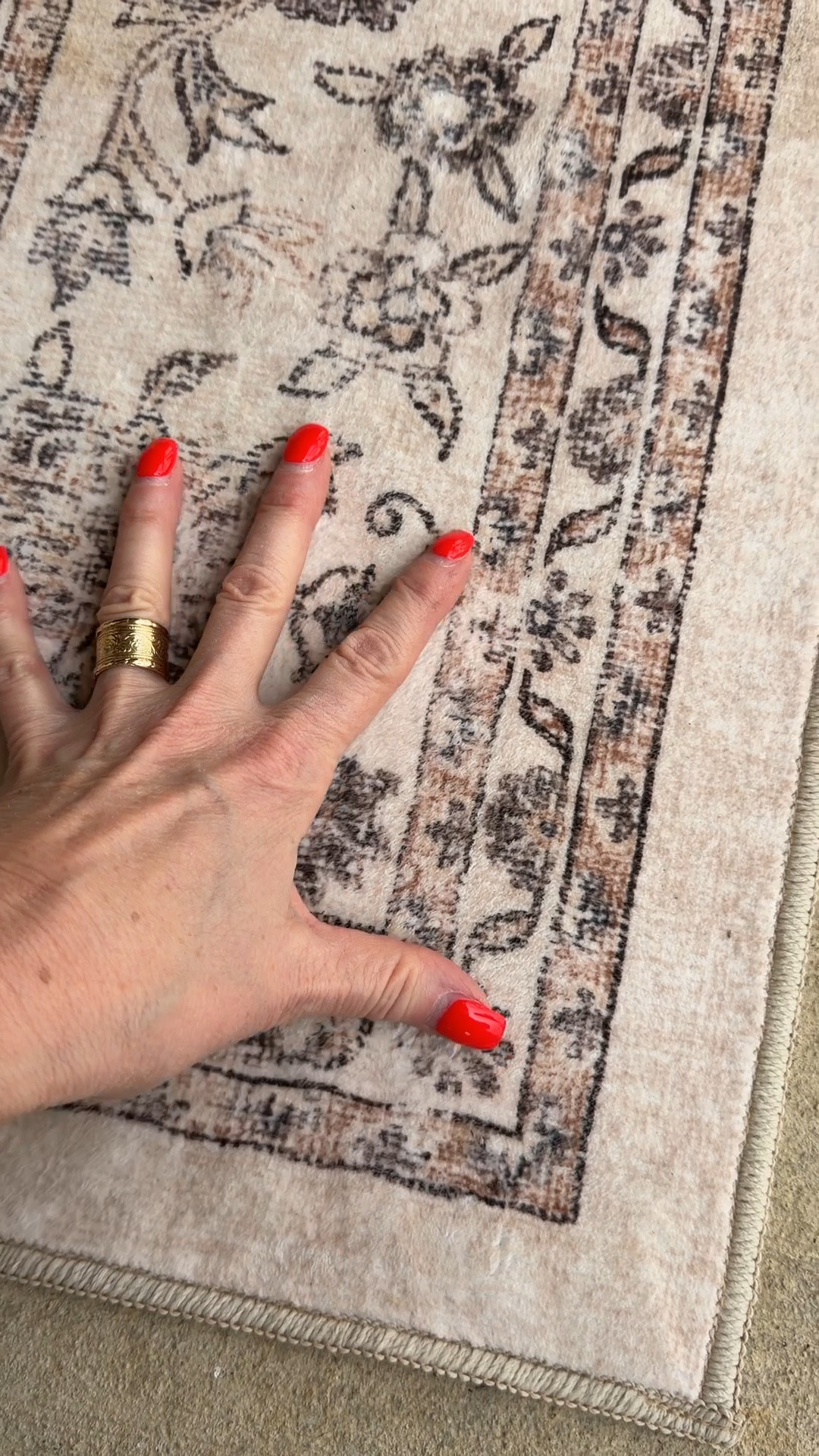 Washable indoor outdoor rug is BACK!  So soft and pretty with antiques. This is the aesthetic brown color  

#LTKHome