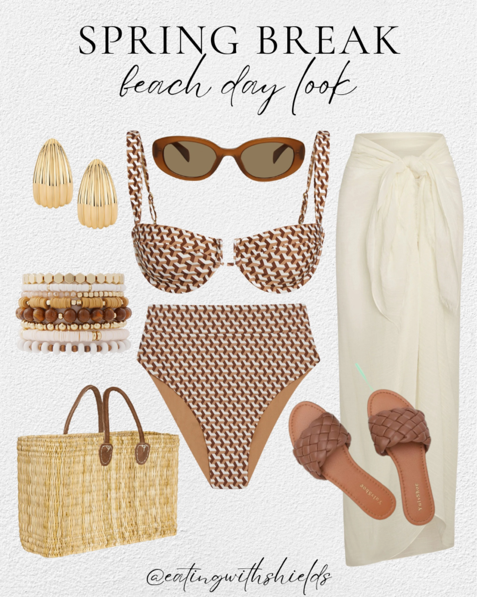 Spring Break beach day look ☀️ 

Women’s bathing suits, spring break looks, swimwear for women, bikinis, high waisted bathing suits, beach totes, women’s sandals, beach jewelry 

#LTKSeasonal #LTKSwim #LTKTravel