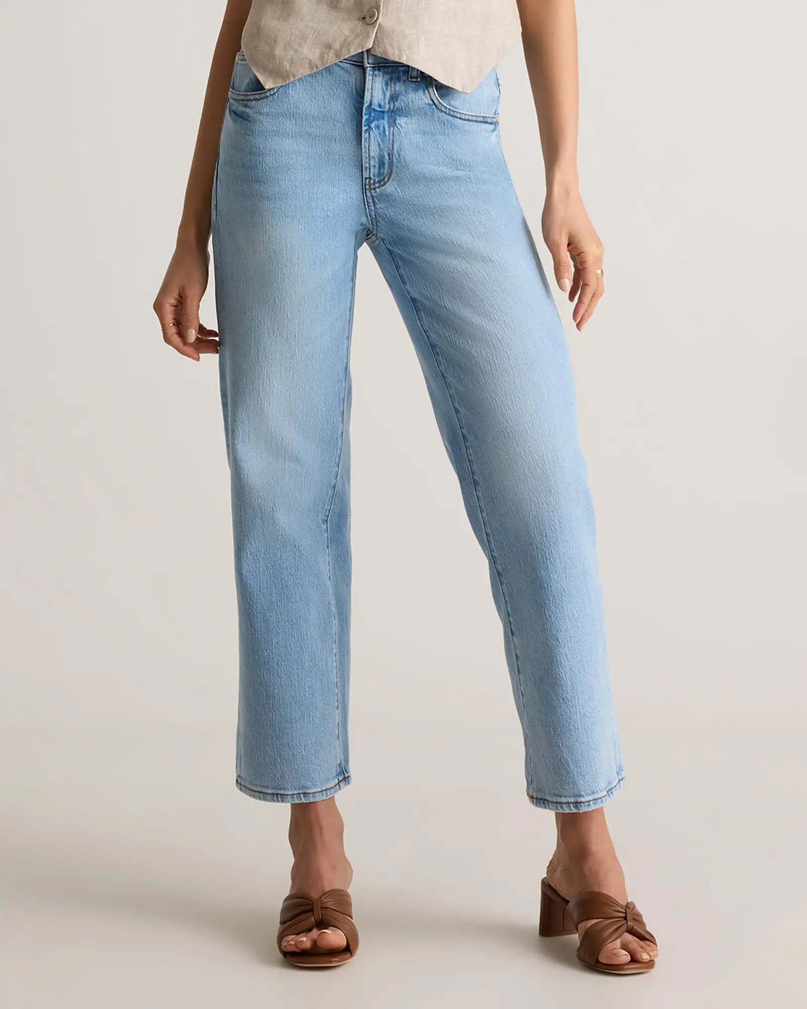 Bella Stretch Cropped Straight Jeans | Quince