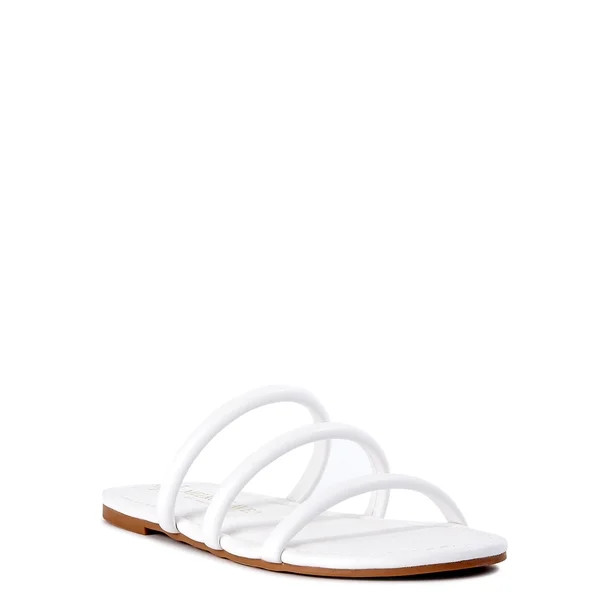 Melrose Ave Women's Faux Leather Three Strap Sandals - Walmart.com | Walmart (US)