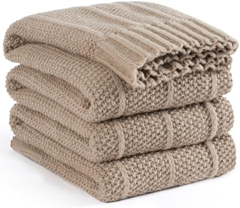 Carriediosa Knit Throw Blanket for Couch 50" X 60", Soft Cozy Stripe Pattern Cable Knitted Throws... | Amazon (US)