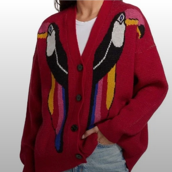 Farm Rio Red Toucan Patterned Women's Sweater | Poshmark
