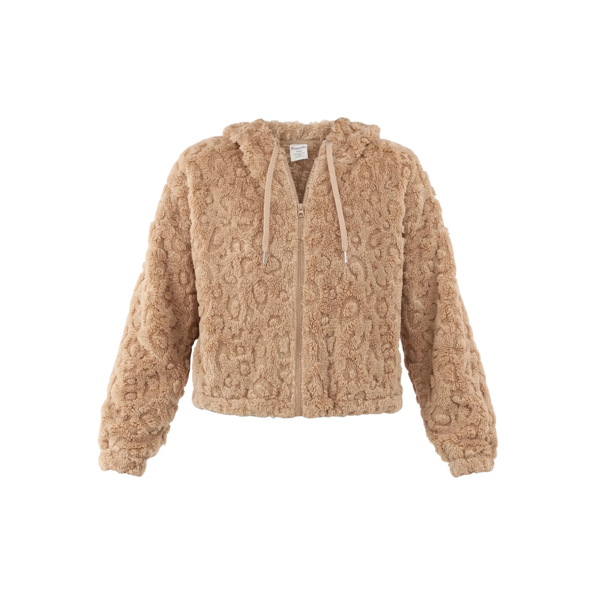 No Boundaries Jacquard Plush Hoodie, Women's and Women's Plus | Walmart (US)