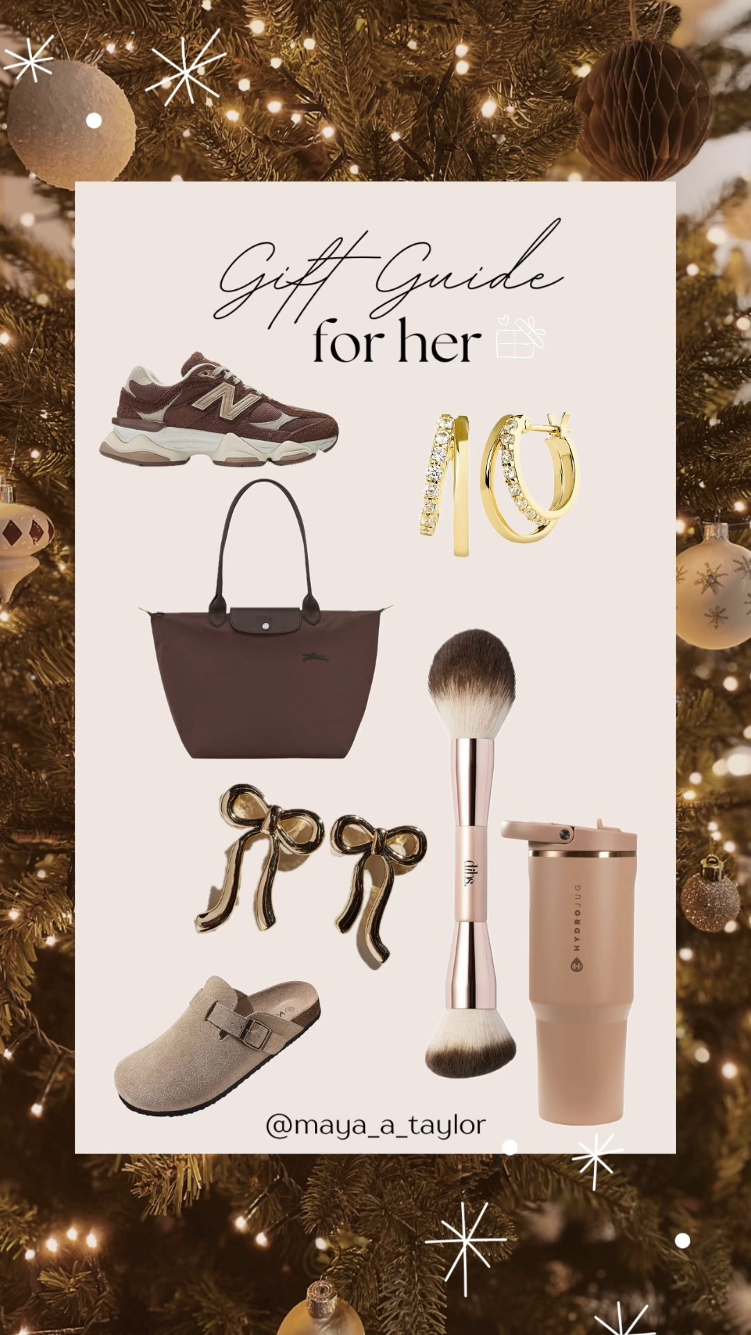 Gift guide 🎁 for her!

New balance sneakers, gold hoop earrings, Longchamp tote bag, dibs beauty duo brush, bow earrings, holiday earrings, hydrojug, clogs, gift ideas for her, Christmas gift ideas for her, holiday gifts

#LTKHoliday #LTKGiftGuide #LTKFindsUnder100
