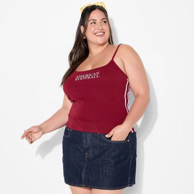 Women's Game Day Scoopneck Graphic Camisole - Wild Fable™ Maroon XXS | Target