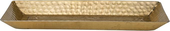 Creative Co-Op Hammered Aluminum, Gold Finish Decorative Tray | Amazon (US)