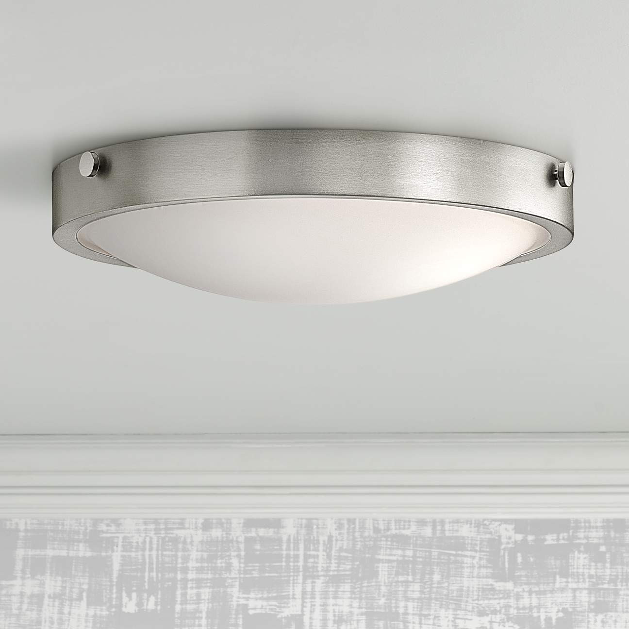 Kichler Lytham 17 1/2" Wide Brushed Nickel Ceiling Light | Lamps Plus