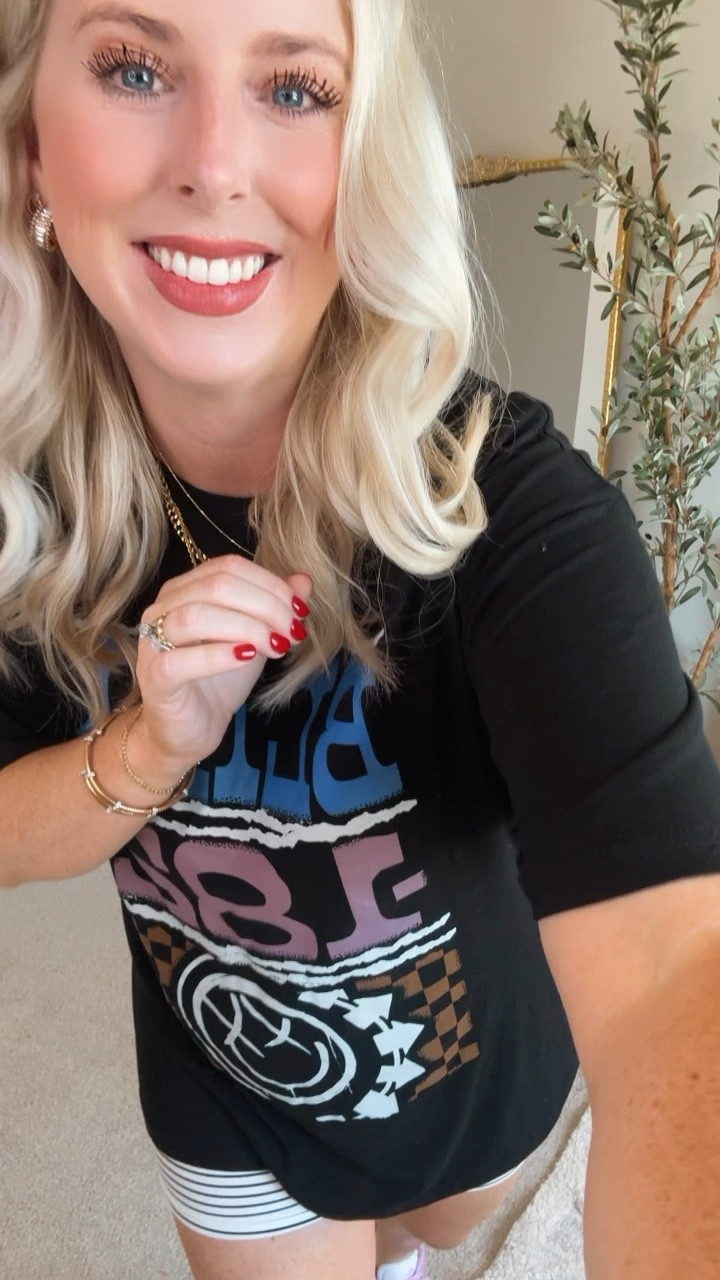 Outfit of the day, band tee, bike shorts, mom style, Target fashion, Walmart fashion, adidas 

#LTKShoeCrush #LTKFindsUnder50 #LTKxWalmart