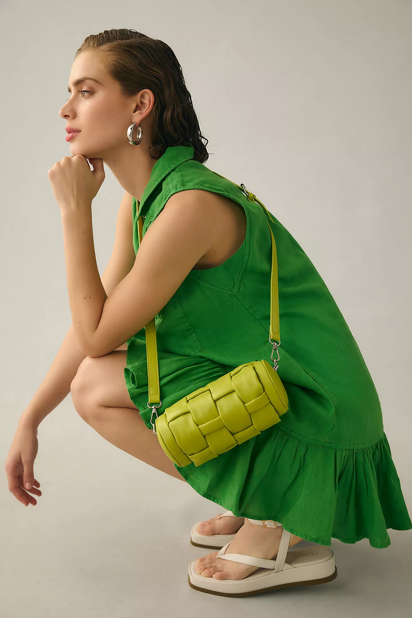 Pilcro Sleeveless Ruffle-Hem Shirt Dress | Anthropologie (US)