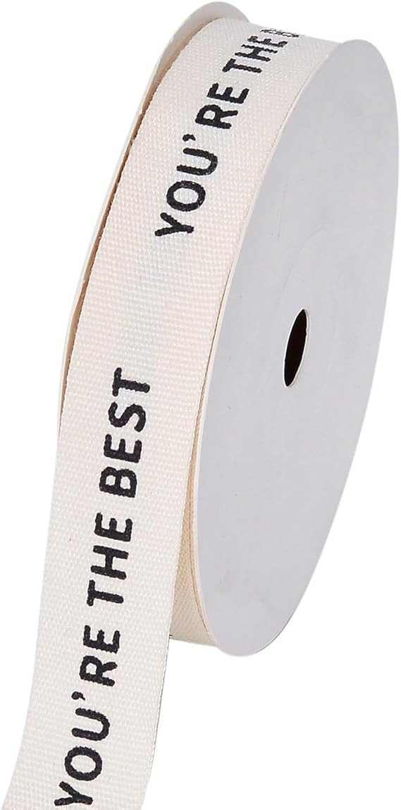 YAMA You're The Best Cotton Custom Ribbon, Natural Cream Teacher Ribbon for Gift Wrapping Crafts ... | Amazon (US)
