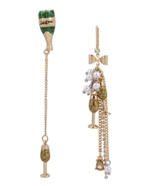 Betsey Johnson Champagne Mismatch Linear Earrings | Macys (US)