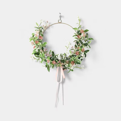 Spring Floral Asymmetrical Wreath - Threshold™ | Target