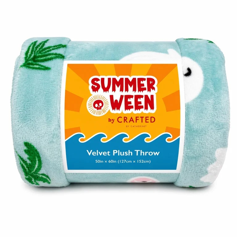 Summerween Oversize Super Soft Plush Throw Blankets, Summer Patio Pool Halloween Throws, GHOST SE... | Walmart (US)
