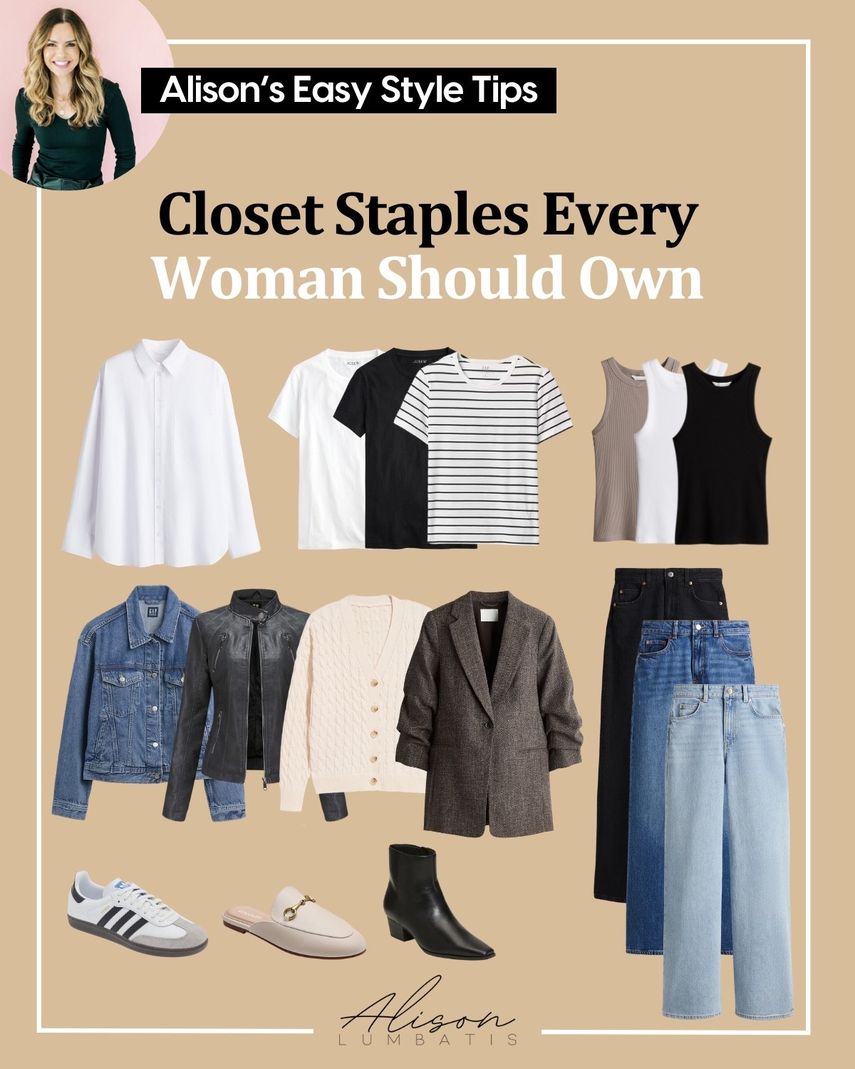 These are the pieces I’d invest in if I were starting my wardrobe from scratch.

That said, I don’t recommend tossing everything in your closet unless you’re absolutely sure you don’t love any of it. Instead, let’s build on what you already have.

Start with an intentional closet clean-out. Take a look at each piece and ask yourself: 
1️⃣ Would I buy this again?
2️⃣ Have I worn it in the last year?
3️⃣ Do I feel confident wearing it?
4️⃣ Can I style it multiple ways with what’s already in my closet?
5️⃣ Does it still fit well?
6️⃣ Is it still in good condition?

This process will help you declutter your closet and give you a clearer understanding of the wardrobe you actually want.

Once your closet is in order, you’ll be able to identify which staple pieces are missing and start filling in the gaps.

These are the staples I use regularly and recommend to every woman looking to simplify her wardrobe.

#LTKOver40 #LTKMidsize #LTKStyleTip