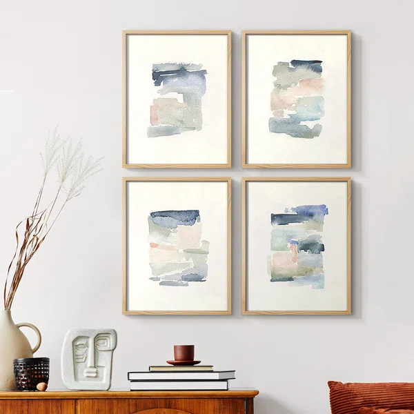 Sea Glass Color Studies I Framed Print - Set of 4 | Wayfair North America