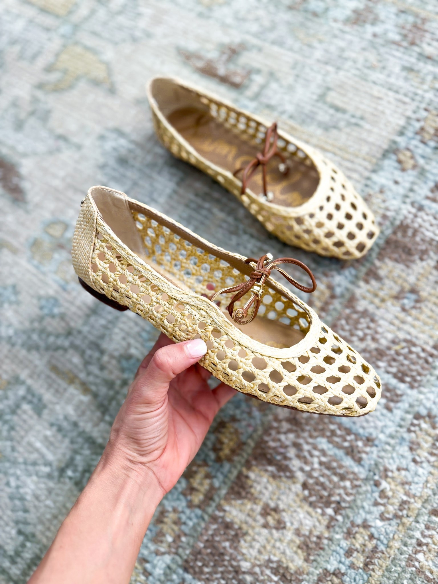 The cutest woven raffia ballet flats! TTS for me and so comfy! Spring shoes. Summer shoes. Resort wear. Resort outfits. Vacation outfits. 

#LTKTravel #LTKootd #LTKSwim