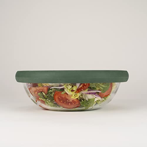 Food Huggers Replacement Lids for Glass Storage Containers | Silicone & Glass Lids that Don’t Crack | Fits Most Round Container Brands & Bowls | 100% Plastic Free | 1 Lid (X-Large), Gradual Green | Amazon (US)