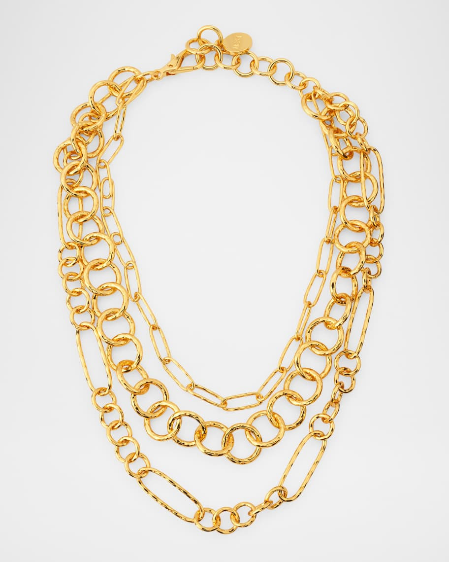 NEST Jewelry Hammered Gold Multi-Chain Necklace | Neiman Marcus