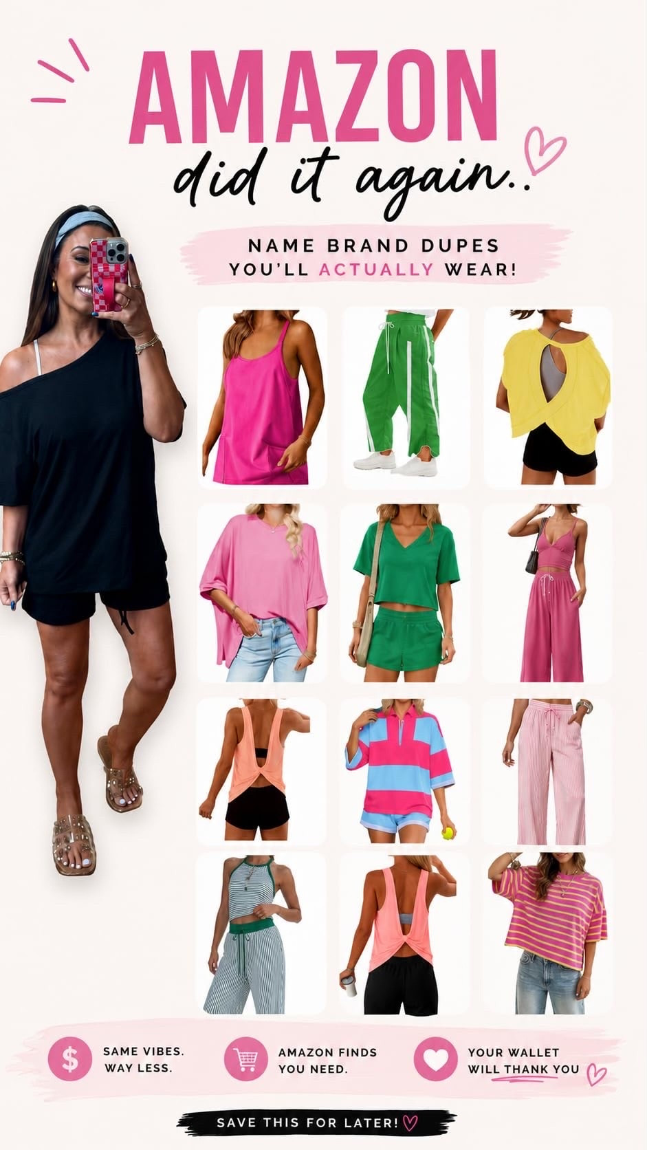 Amazon seriously did NOT come to play 😍✨ Sharing the cutest name-brand inspired finds that actually look good AND get worn. Which one are you grabbing first?! 👏🛍️
#AmazonFinds #AmazonFashion #FashionDupes #AffordableFashion #AmazonStyle #LTKDeals #LTKFinds
