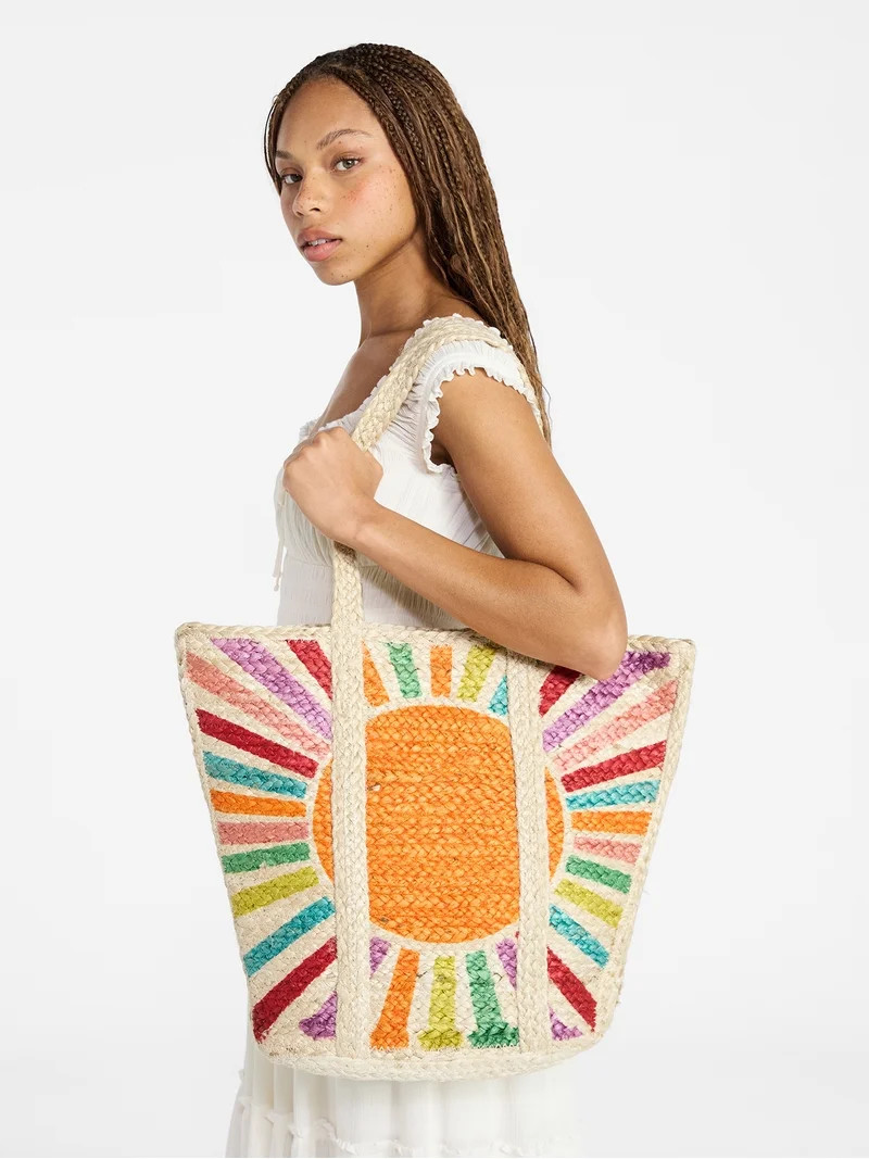 No Boundaries Women’s Sun Jute Tote | Walmart (US)