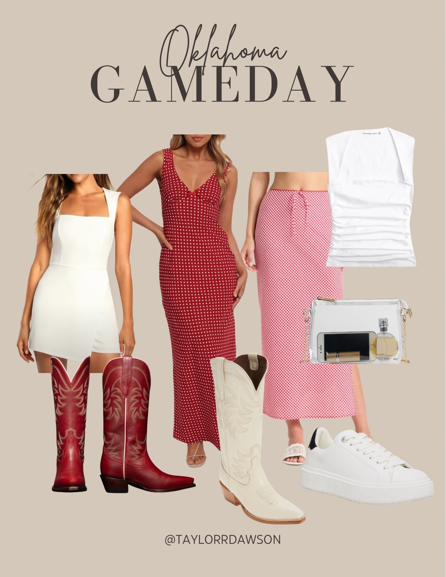 University of Oklahoma game day outfit ideas!

red game day, red gingham, maxi skirt, gingham skirt, red polka dot, polka dot dress, white game day dress, red cowgirl boots, clear purse, college game day, college footballl

#LTKStyleTip #LTKItBag #LTKSeasonal
