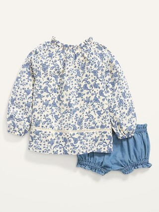 Long-Sleeve Smocked Top and Bloomers Set for Baby | Old Navy (US)