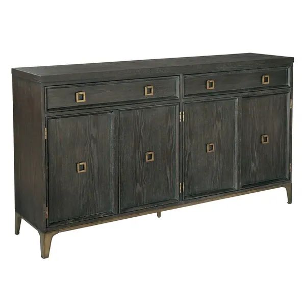 Black and Antique Brass Solid Wood and Metal Dining Buffet | Bed Bath & Beyond