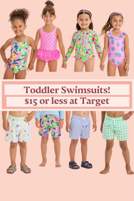 Adorable toddler swimsuits available at Target for $15 or less! Get your little one ready for fun in the sun!🏝️☀️🕶️ #toddlerswim #kidsvacation #swimsuit #target

#LTKtravel #LTKfamily #LTKkids