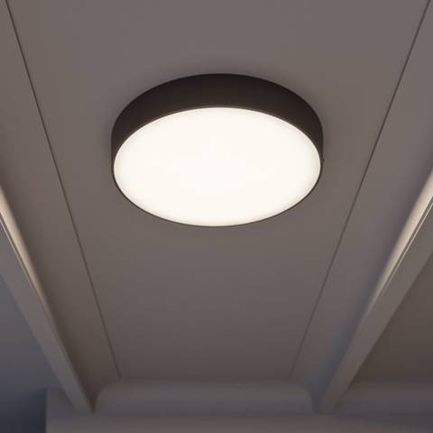 Bailey 30" Wide Black Round LED Ceiling Light | Lamps Plus
