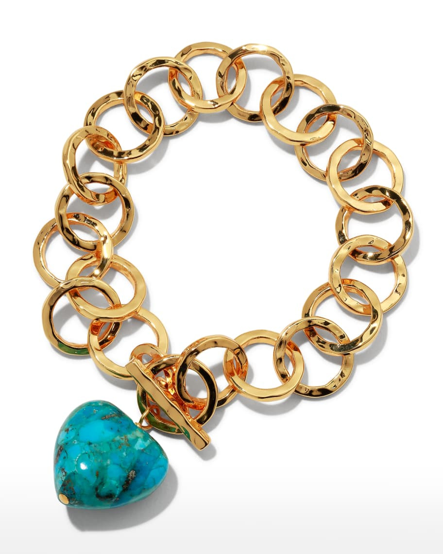 NEST Jewelry Turquoise Heart Drop Bracelet | Neiman Marcus