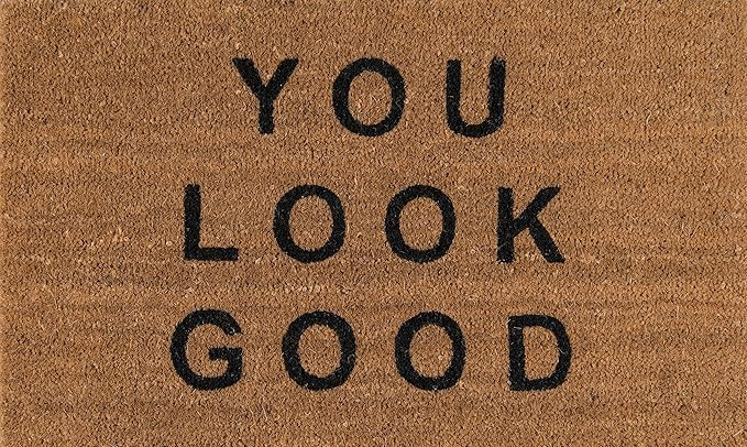 NOVOGRATZ Aloha Collection You Look Good Doormat, 1'6" x 2'6", Natural Brown | Amazon (US)