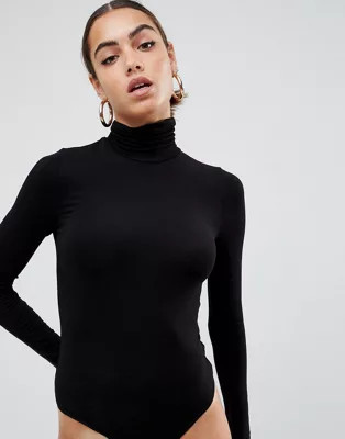 ASOS DESIGN turtleneck long sleeve body in black | ASOS US