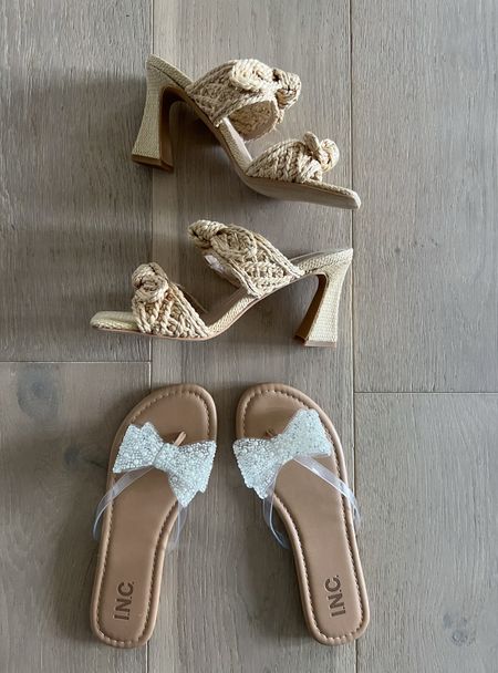 @Macys has the cutest shoes for spring and summer! And some are currently on sale (where noted) - 30% off with code VIP.  The heels (sized up half) are the perfect neutral to go with everything (and comfy too). Love the bow and pearl details on these adorable flip flops (tts).  #ad #macysaffiliate


#LTKstyletip #LTKshoecrush #LTKsalealert