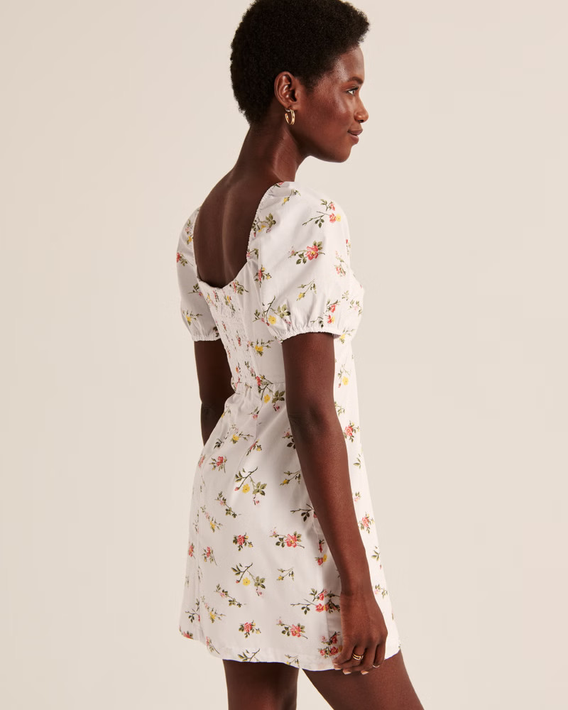 Twist-Front Poplin Mini Dress | Abercrombie & Fitch (US)